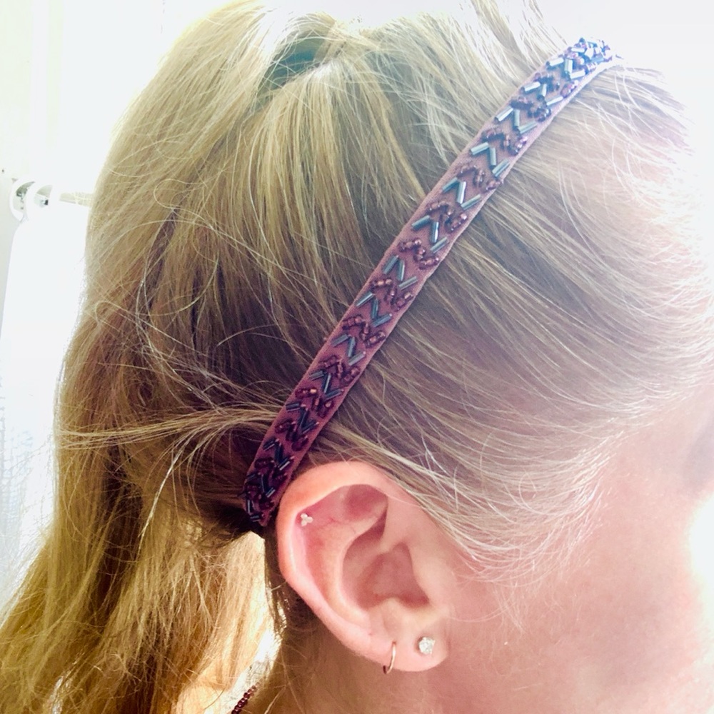 Beautiful Beaded Purple Headband